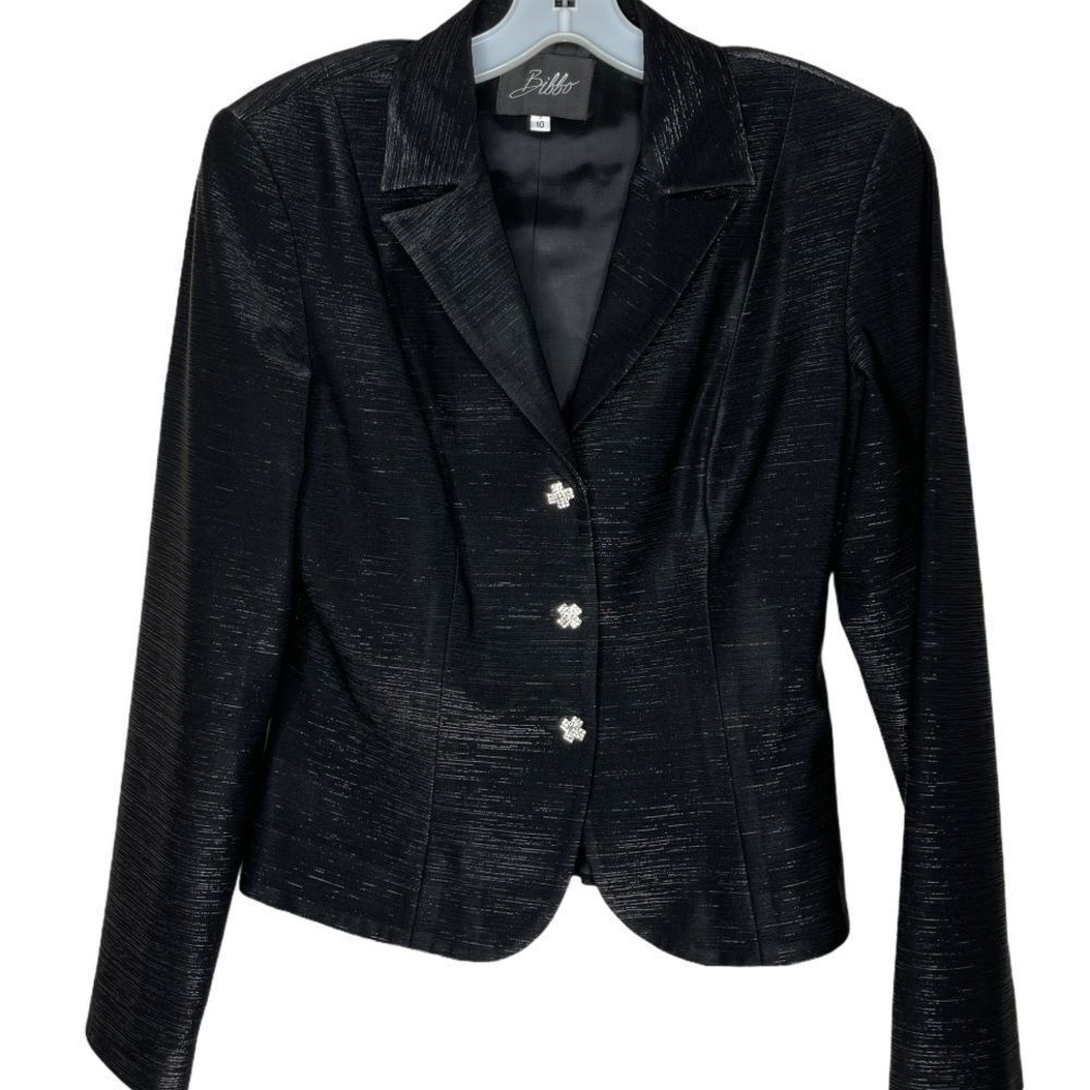 Vintage Bibbo Black Metallic Blazer